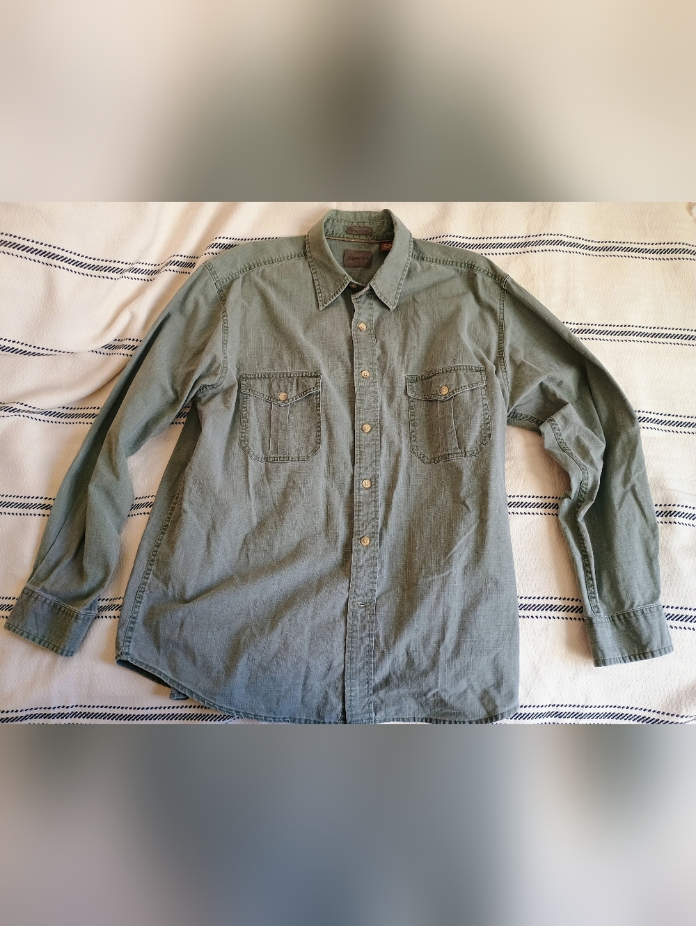 St. John's Bay Olive Green Men's Button-Up Shirt